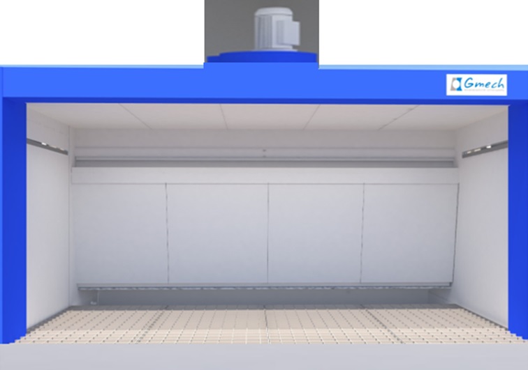 GMECH Single Curtain 3 Side Water Fall Spray Booth